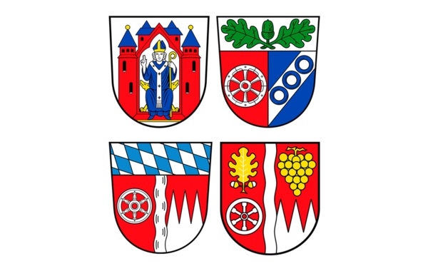 Wappen vier Landkreise